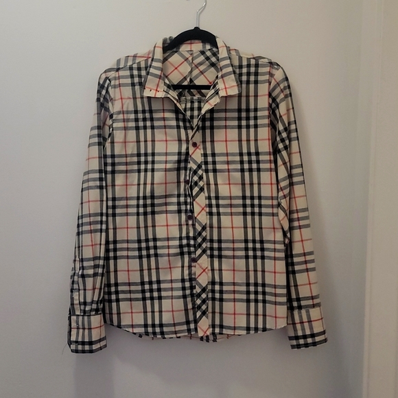 Plaid print button up. - Picture 1 of 2